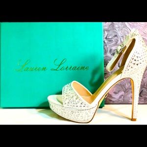 Silver Bridal, Wedding, Cocktail, Rhinestone high heels